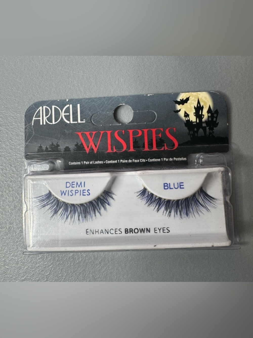 Ardell Demi Wispies Blue Colored False Eyelashes enhances brown eye color